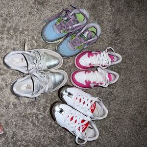 Shoe Bundle size 12c- Nike Kids Silver and White Sneakers